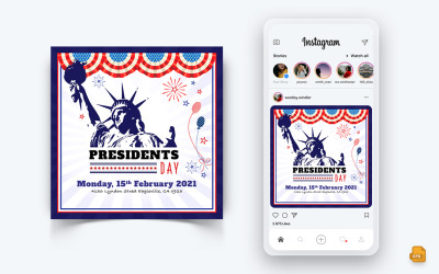 Social Media Instagram Post Design des Präsidententages-02