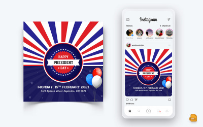 Social Media Instagram Post Design des Präsidententages-04