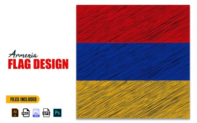 21 de septiembre Día de la Independencia de Armenia Bandera Diseño Ilustración