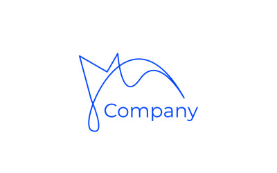Dynamické elegantní ptačí modré logo