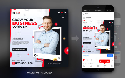 Erweitern Sie Ihr Geschäft Online Webinar Instagram oder Facebook Corporate Social Media Post Design Template