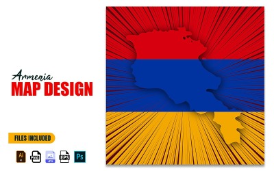 Ilustración de diseño de mapa del día de la independencia de Armenia