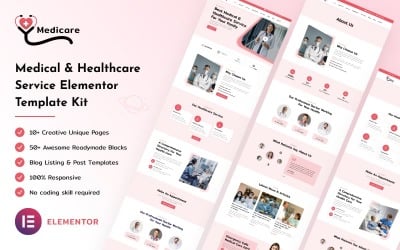 Medicare – Orvosi és egészségügyi szolgáltatás Elementor sablonkészlet
