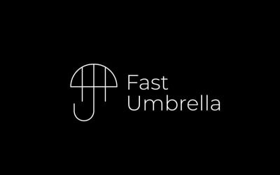 Schnelles Regenschirm-Aufstieg-Raketen-Fliegen-Logo