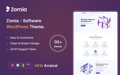 Zomia - Tema Elementor de WordPress con capacidad de respuesta de software.