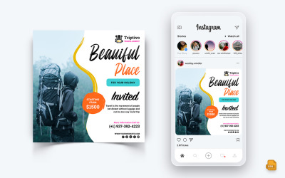 Conception de publication Instagram sur les médias sociaux de voyage et de voyage-02