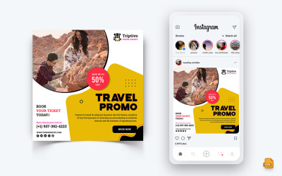 Conception de publication Instagram sur les médias sociaux de voyage et de voyage-05