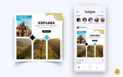 Explorateur de voyages et visite des médias sociaux Instagram Post Design-08