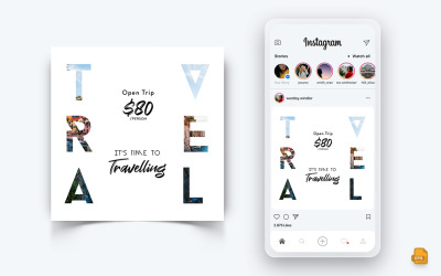 Explorateur de voyages et visite des médias sociaux Instagram Post Design-09