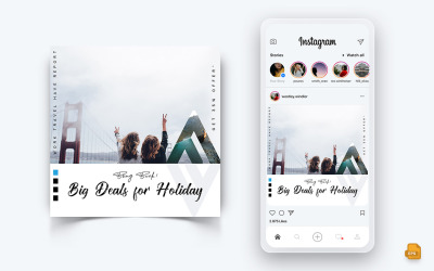 Explorateur de voyages et visite des médias sociaux Instagram Post Design-15