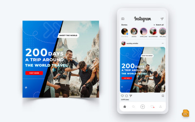 Explorateur de voyages et visite des médias sociaux Instagram Post Design-23
