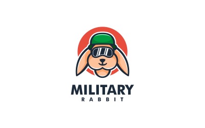 Kaninchen-Militär-Cartoon-Logo