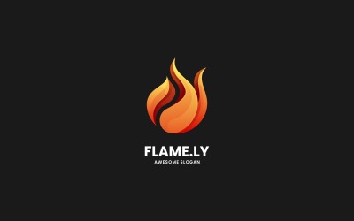 Logo met abstracte vlamverloop
