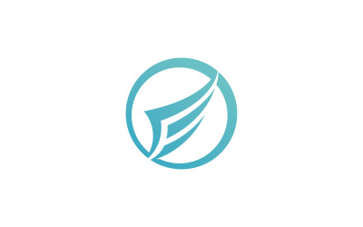 Modèle de conception de logo vectoriel d&amp;#39;aile d&amp;#39;oiseau V28