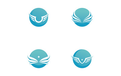 Modello V37 di progettazione di logo di vettore dell&amp;#39;ala dell&amp;#39;uccello