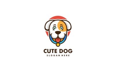 Netter Hund Einfache Maskottchen-Logo-Vorlage