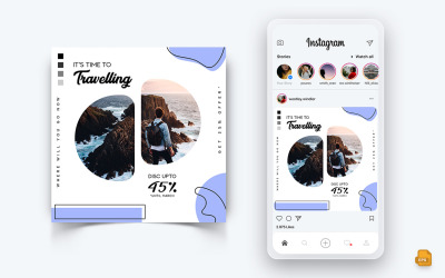 Travel Explorer a Tour Sociální média Instagram Post Design-11