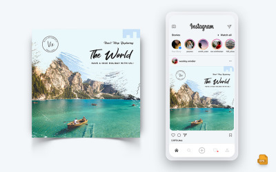 Travel Explorer ve Tour Sosyal Medya Instagram Post Tasarımı-04