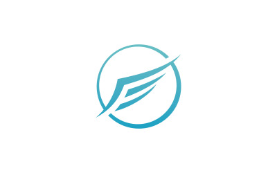 Vogelvleugel Vector Logo ontwerpsjabloon V23