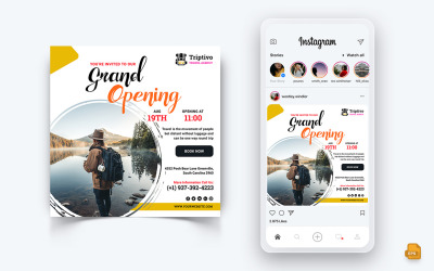 Výlety a cestování Sociální média Instagram Post Design-03