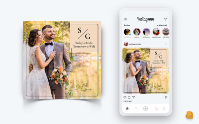 Bröllopsinbjudan Sociala medier Instagram Post Design-01