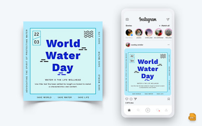 Design de postagem no Instagram de mídia social do Dia Mundial da Água-05
