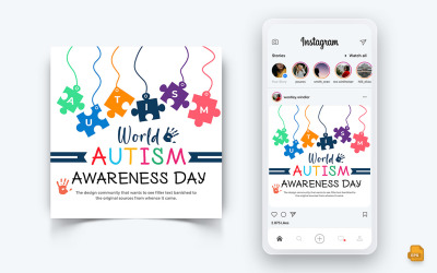 Dia Mundial da Conscientização do Autismo Redes Sociais Instagram Post Design-02