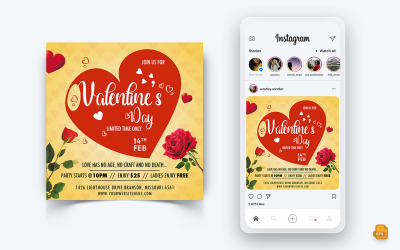 Diseño de publicación de Instagram de redes sociales de fiesta de San Valentín-02