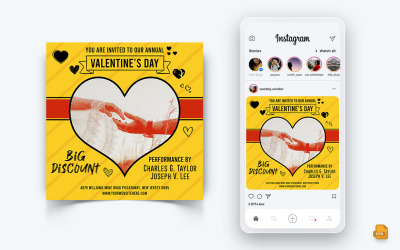 Diseño de publicación de Instagram para redes sociales de fiesta del día de San Valentín-13