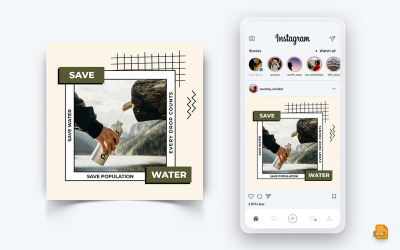 Giornata mondiale dell&amp;#39;acqua Social Media Instagram Post Design-20