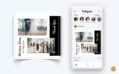 Invitation de mariage sur les médias sociaux Instagram Post Design-08