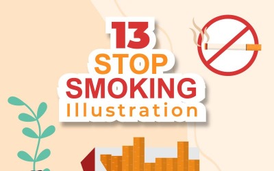 13 Sigarayı Bırakın veya Sigara İçmeyin İllüstrasyon