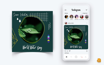 Världsvattendagen Sociala medier Instagram Post Design-16