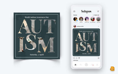 Wereld Autisme Awareness Day Social Media Instagram Post Design-07