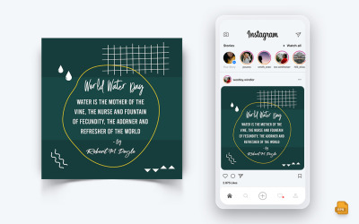Conception de publication Instagram sur les médias sociaux de la Journée mondiale de l&amp;#39;eau-21