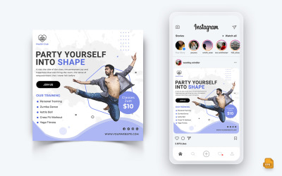 Zumba Dance Studio Médias sociaux Instagram Post Design-01