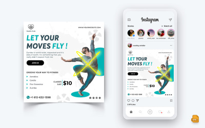 Zumba Dance Studio Médias sociaux Instagram Post Design-02