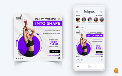 Zumba Dance Studio Médias sociaux Instagram Post Design-11