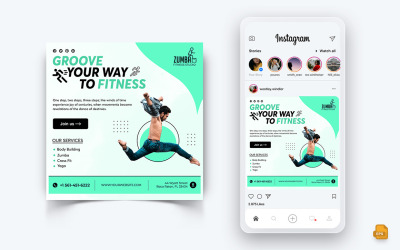 Zumba Dance Studio Médias sociaux Instagram Post Design-12