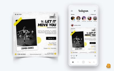 Zumba Dance Studio Médias sociaux Instagram Post Design-14