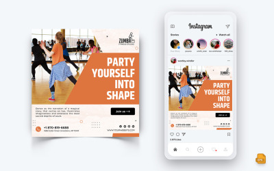 Zumba Dance Studio Médias sociaux Instagram Post Design-15