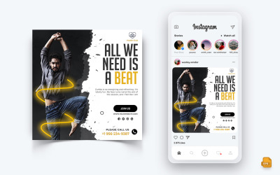 Zumba Dance Studio Réseaux sociaux Instagram Post Design-06
