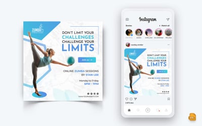 Zumba Dance Studio Social Media Instagram Post Design-10