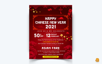 Дизайн ленты Instagram в социальных сетях для празднования китайского Нового года-15