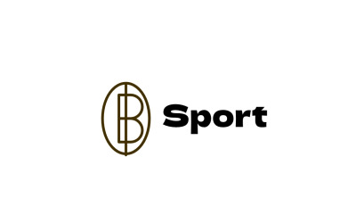 Logo énergétique de la balle de sport de la lettre B