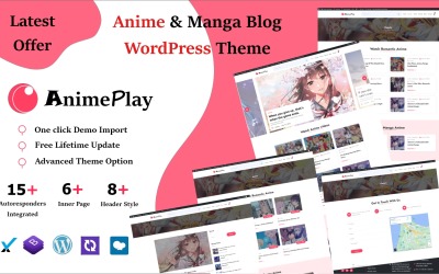 Anime Manga och bloggtidning WordPress-tema