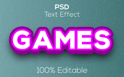 3D-spel | Moderna spel Psd-texteffekt i rosa färg