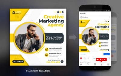 Digital Marketing Agency Expert und Corporate Social Media Post Banner oder Flyer Design-Vorlage