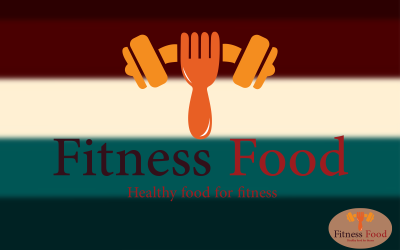 Fitness élelmiszer logó sablon
