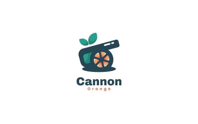 Pomarańczowe proste logo armaty
